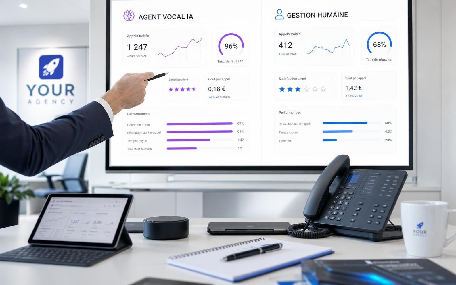 découvrez une comparaison entre le voicebot ia et le télésecrétariat humain pour évaluer la qualité d'accueil offerte à vos clients.